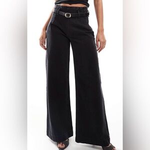 ASOS DESIGN WIDE LEG JEAN W/ BLACK BELT